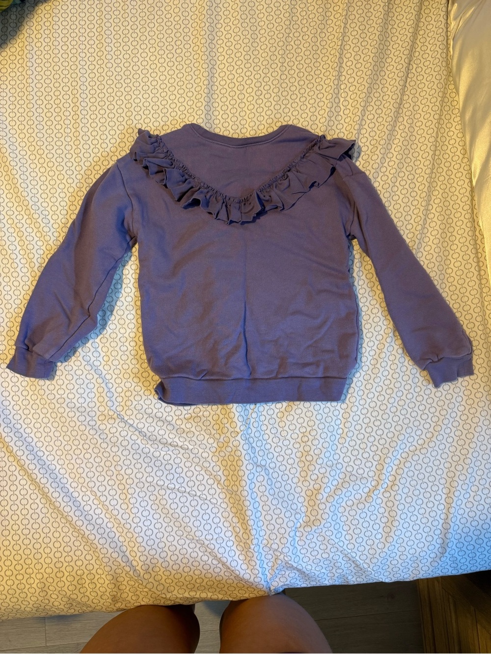 Tea Collection Purple Ruffle-Front Sweatshirt - Picture 3 of 3
